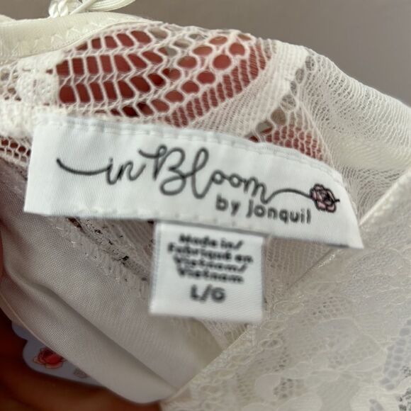 Women's In Bloom Lingerie White Silk Size L - Picture 3 of 3
